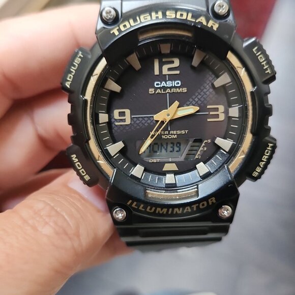 Casio "Tough Solar" Men's Watch Black & Gold - Picture 2 of 4